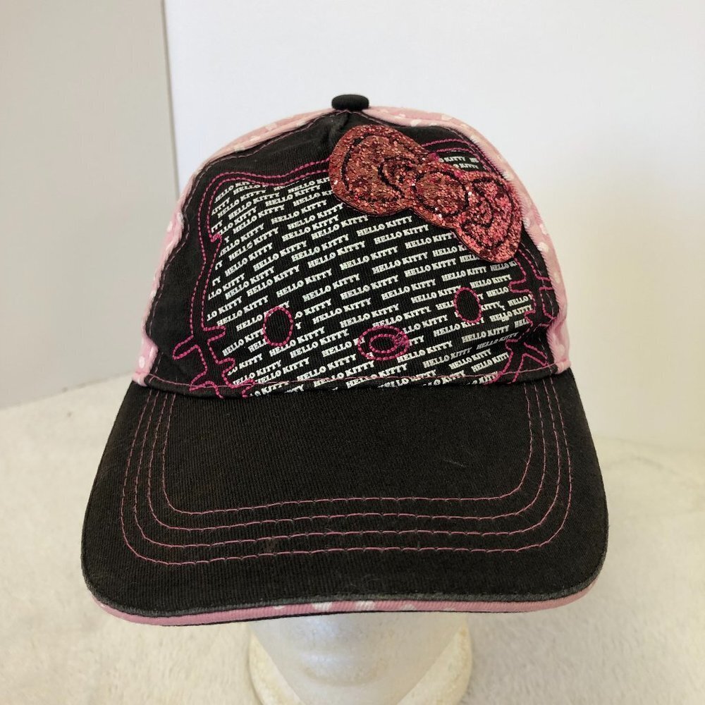 Sanrio Hello Kitty Pink & Black Baseball Hat Cap Adjustable Snapback